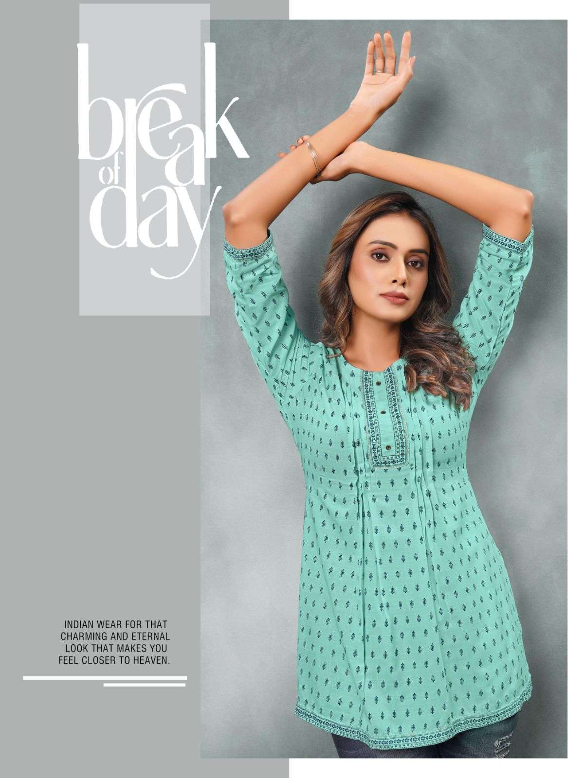 MAYRA RAYON SLUB DESIGNER SHORT KURTAS WITH STYLISH PRINTS ANDHANDWORK BY HARITAGE BRAND 1004